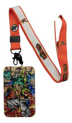 Gafete Dragon Ball- Gogeta + Lanyard Cordón Cinta+ Tarjetero