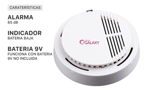 Alarma Sensor Detector De Humo Autonomo A Bateria 9v
