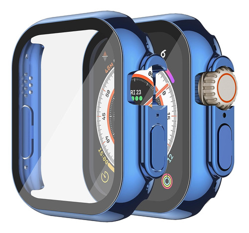 Protector Para Apple Watch Ultra/ultra 2  49mm Azul Y Clear