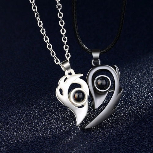 Collar De Pareja Con Proyección Te Amo En 100 Idiomas Regalo