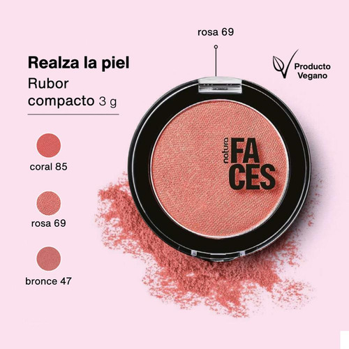 Rubor Compacto Faces 3 G Natura Rosa