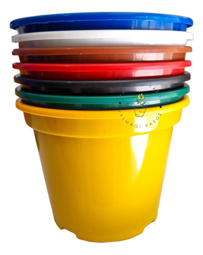 50 Vasos Plástico Coloridos Pote 15 Para Plantas 1 Litro 