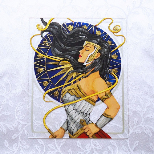 Pintura Em Vidro Inspirado Na Mulher Maravilha Wonder Woman