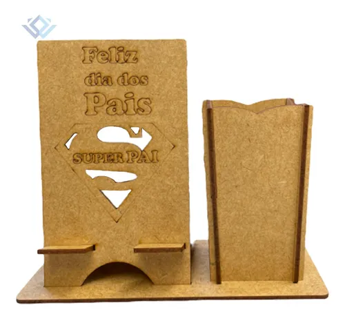 comprar 20 Suportes Celular E Porta Lapis  Dia Dos Pais Mdf Cru