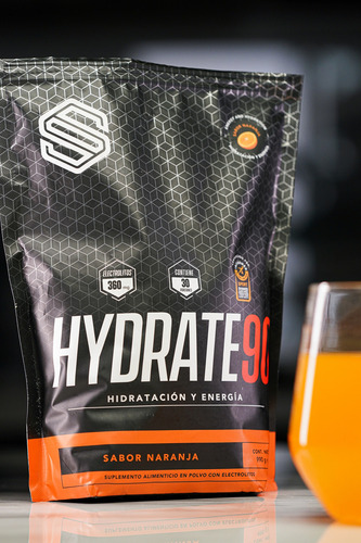 Eléctrolitos Y Rehidratente Hydrate 90 Ss, 30 Porciones 990g Sabor Naranja