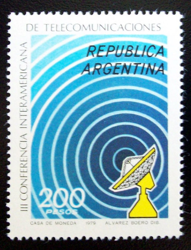 Argentina, Sello Gj 1842 Telecomunicaciones 79 Mint L5136