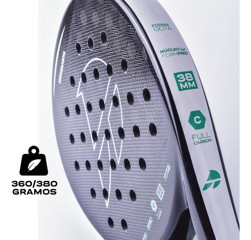 Paleta Padel Gota Atila Full Carbono Liviana. Tienda Atila