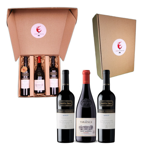 Box Vinos Tintos Gran Reserva 2 Santa Ema + Gran Tarapaca