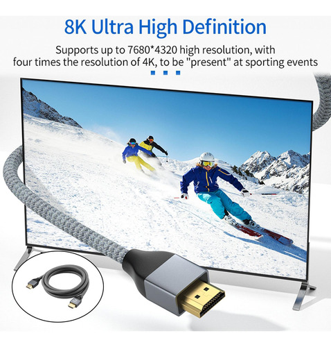 Cable 2.1 48gbps 8k 60hz 4k 120hz Ultra Alta 1.2 Metros