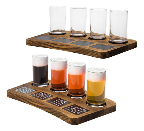 Mygift Juego De Muestras De Tabla De Vuelo De Cerveza Con 4