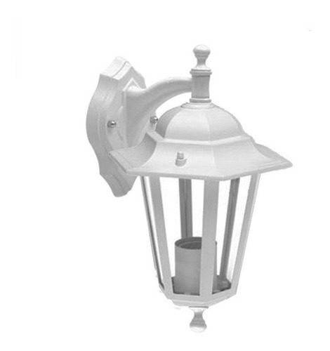 Farol Aluminio Texas Hexagonal Vidrio Biselado Apto Led 