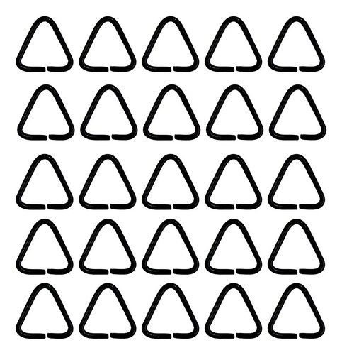 Triângulo Para Chaveiro Argola 3000 Unidades Prata 8mm Cor Preto