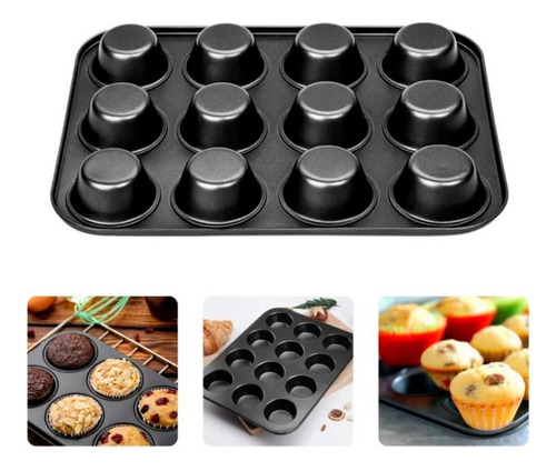 Forma Cupcake Muffin Aço Carbono Reutilizável Pão Mel Queijo