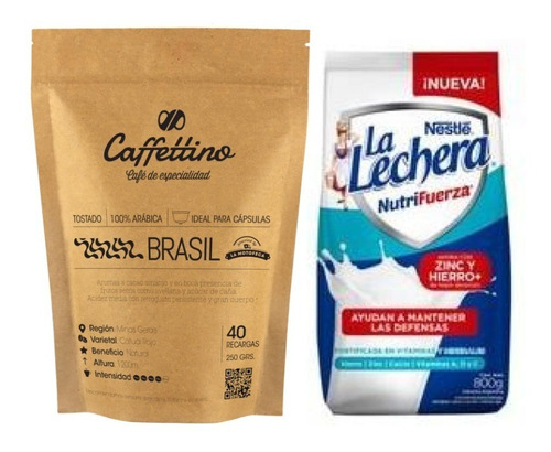 Imagen 1 de 3 de Caffettino -recarga 40 Cafés C/leche: Café De Brasil + Leche