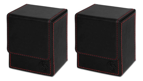 Bcw Deck Case Lx Premium Leatherette, Black (2-pack)