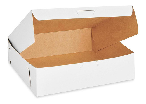 Cajas Para Pasteles - 23x23x6 Cm, Blancas - 250/paq - Uline