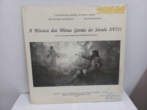 Lp Vinil A Musica Das Minas Gerais Do Seculo Xviii  (raro)