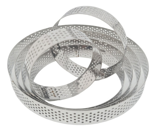 Molde Cintura Microperforada Acero Redonda 18cm Reposteria Color Gris