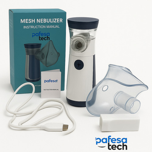 Inalador Nebulizador Mesh Pafesa Tech Portátil Silencioso Potente Ultrassónico Adulto Bebe Criança A Pilha Ou Usb Tomada