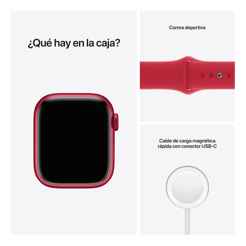 Imagen 9 de 9 de Apple Watch Series 7 (GPS + Cellular, 41mm) - Caja de aluminio (PRODUCT)RED - Correa deportiva (PRODUCT)RED