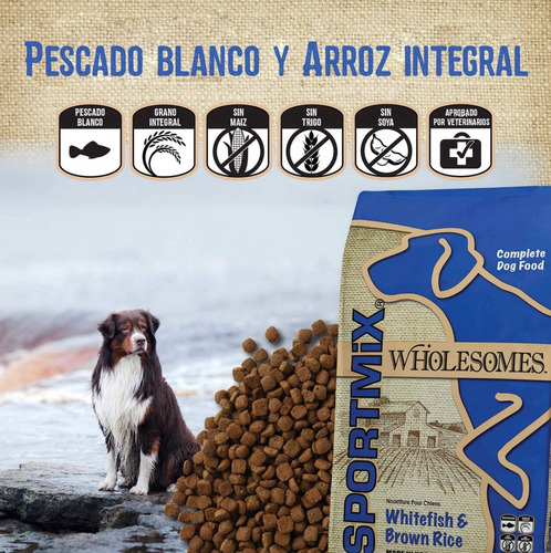 Imagen 2 de 5 de Croquetas Sportmix Wholesomes Pescado Blanco Y Arroz 12 Kg