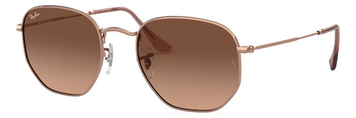 Lente De Sol Ray-ban Hexagonal 0rb3548n Unisex Hexagonal Rojo Pink Gradient Brown Copper Copper
