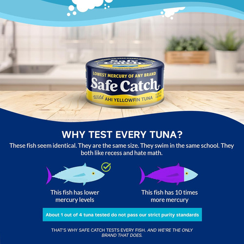 Safe Catch Ahi Atún Wild Yellowfin Atún Enlatado Bajo En Mer