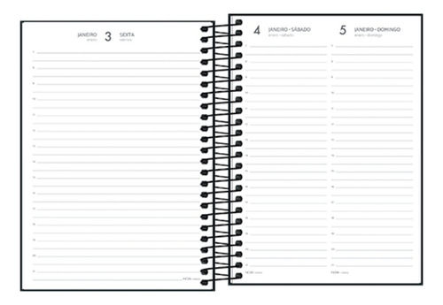Agenda 2025 Diaria Spice Espiral Cores M6 Tilibra 160 Fls Capa Cinza