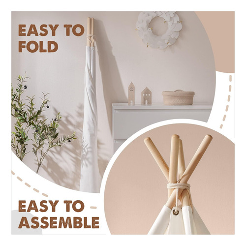 Tinga Tiny Land Teepee Tent For Kids, 100% De Algodón De De