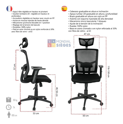 Imagen 9 de 9 de Silla De Oficina Palmira