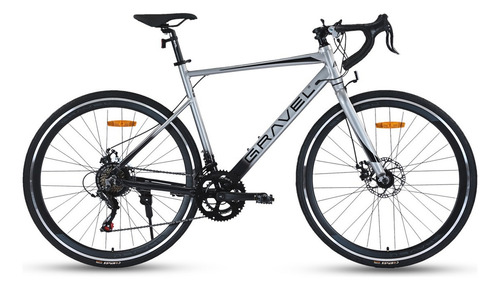 Bicicleta Gravel De Ruta Calle Asphalt R700c 14v Disco Shim Color Gris Claro Tamaño Del Cuadro L