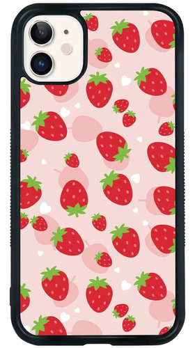 Funda Rosa Para iPhone 11 Diseno De Frutillas