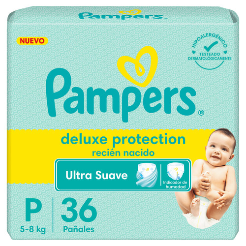 Pañales Pampers Deluxe Protection | Talle P | 36 Unidades