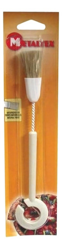 Brocha De Fibra Natural Para Barbecue Metaltex Color Blanco