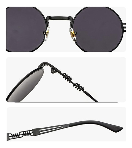 Gafas De Sol Redondas Vintage Para Hombre, Gafas De Sol Punk