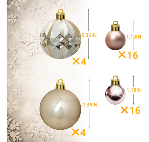 Set De 40 Bolas De Navidad Inastillables Para Árbol Y Guirna