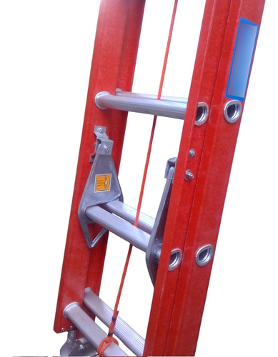 Escalera Dieléctrica Extensible A 5.10 Mt 2tramos De 10 Esc Naranja