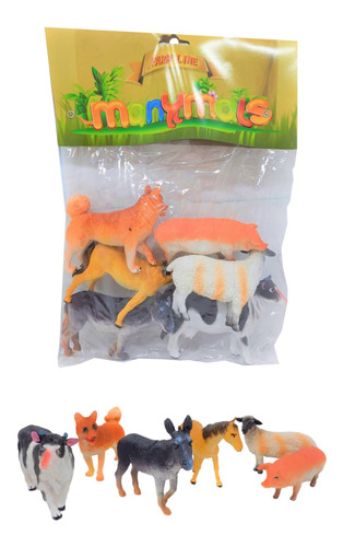 Animales Muñecos De Granja X 6 Grande En Bolsa ELG P2621/6