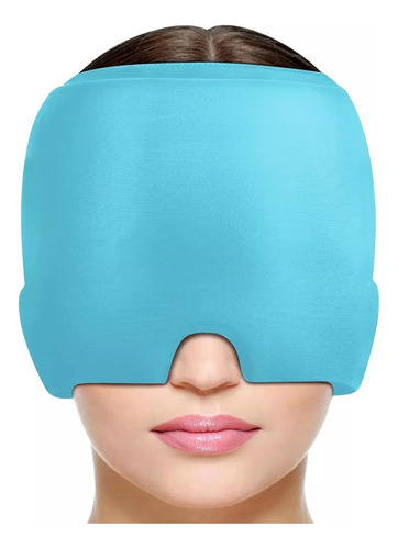 Pack X2 Gorro Gel Alivio De Migraña Frío Calor Color Celeste