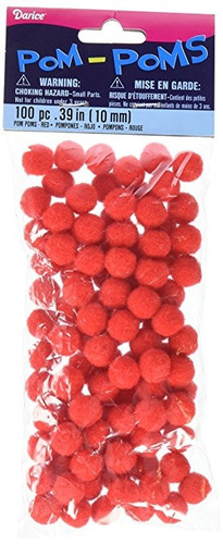 Pompones 0.25  100 / Pkg-rojo