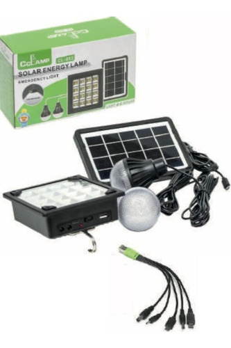 Foco Linterna Led Con Doble Bombilla Y Cargador Solar