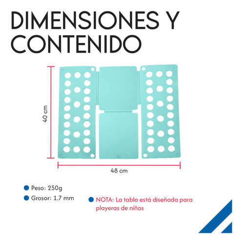 Tabla Doblador Plegable Manual Para Ordenar Camisetas DILER Tablero De Plástico Organizador De Ropa Infantil Para Lavandería Compacta Color Menta