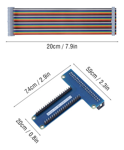 Cable Plano Plano Plano De 40 Pines Con Placa Gpio De Extens
