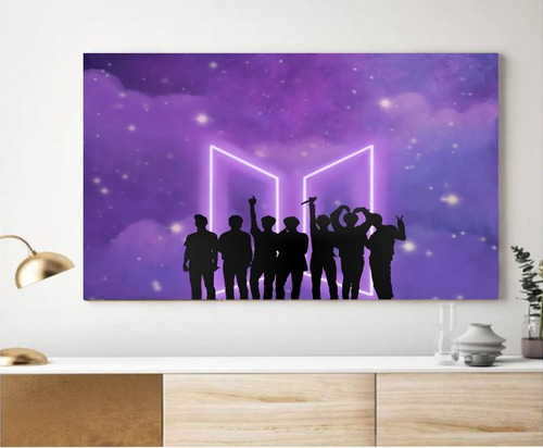 Cuadro Decorativo Bts Siluetas Grupo K-pop Coreano 35x55cm