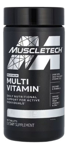 Multivitaminico Platinum Muscletech 90 Tabletas