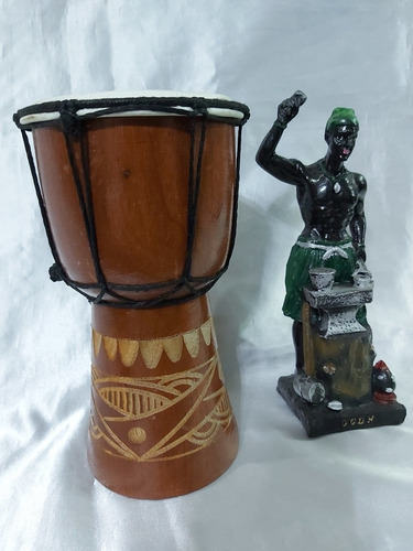 Djembe Tambor Santería Afrocubana Y Figura De Ogum