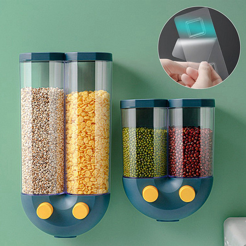 Dispensador De Alimentos Secos Soporte De Doble Pared Azul