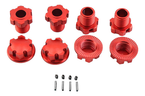 Adaptador De Buje Hexagonal De Rueda De 4 Piezas, Rojo