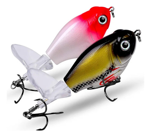 Señuelo Whopper Plopper 9.3cm 16grs Helice Sup Dorado Tarari Color Rojo/ Negro