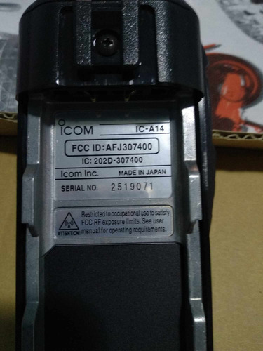 Radio Icom Ic-a14 Analógico Transreceptor Vhf Banda Aérea (Usado)